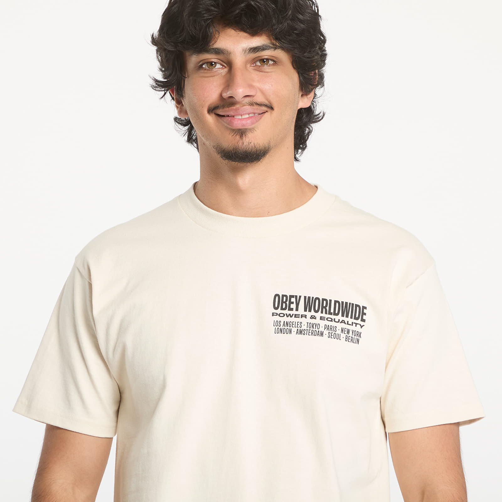 Férfi pólok OBEY Worldwide Power & Equalit Cream