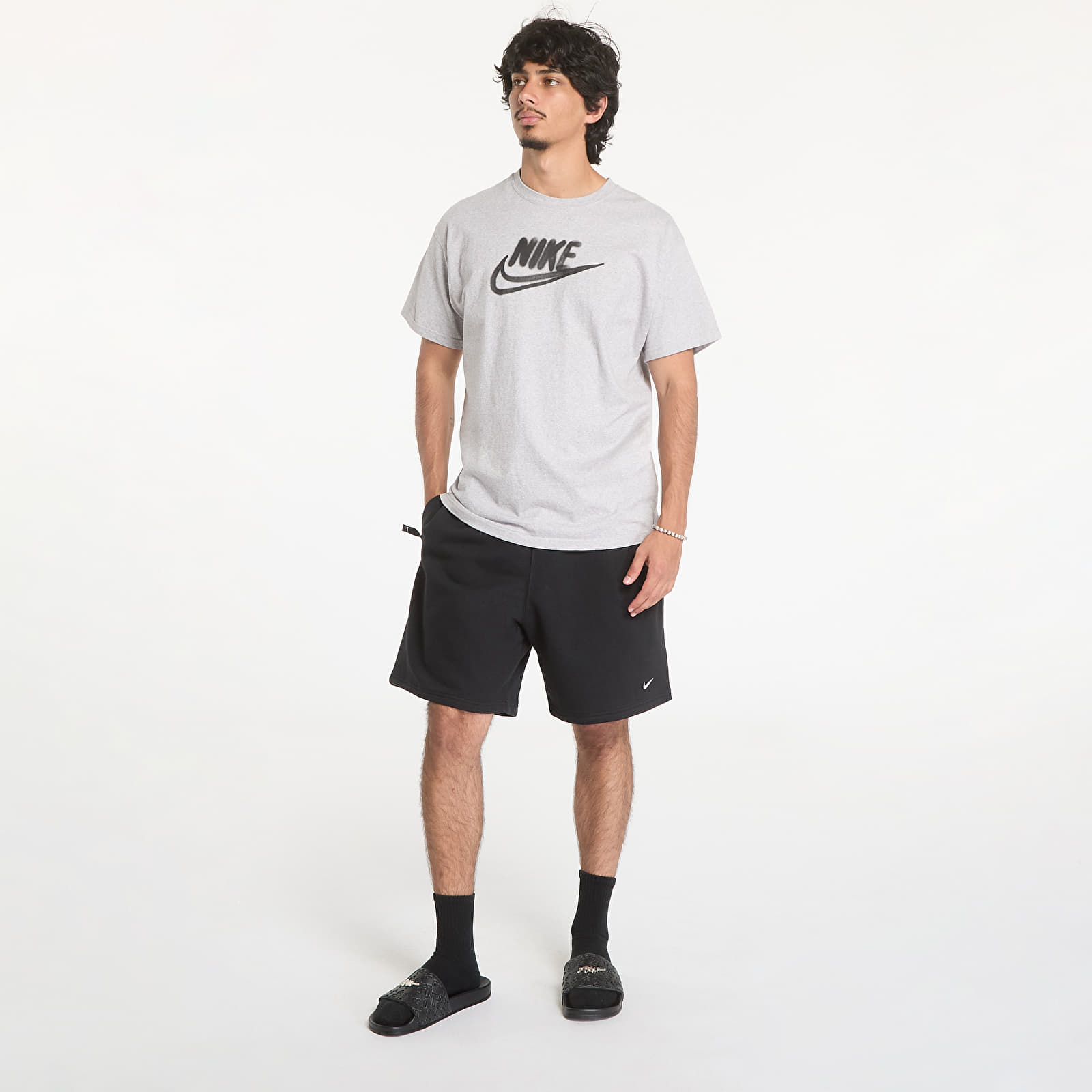 Rövidnadrágok Nike NRG Solo Swoosh Fleece Shorts UNISEX Black/ White