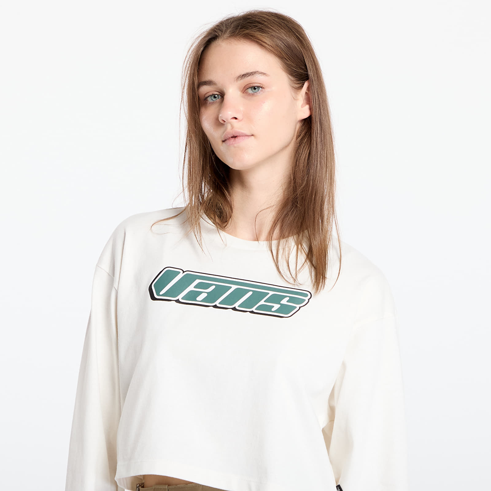 Damen T-Shirts  Vans Retro V Long Sleeve Relax Crop Marshmallow