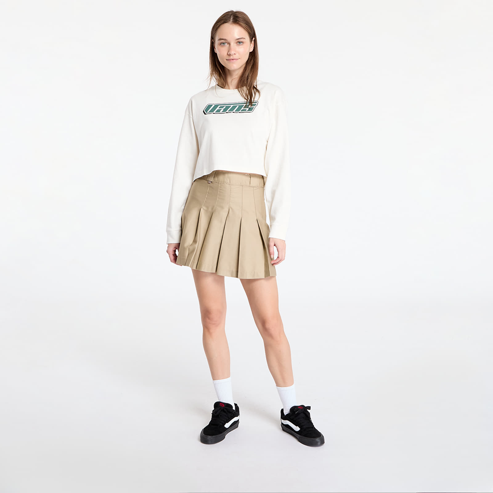 Damen T-Shirts  Vans Retro V Long Sleeve Relax Crop Marshmallow