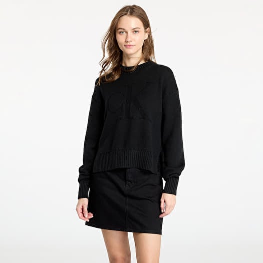 Trui Calvin Klein Jeans Intarsia Loose Sweater Black
