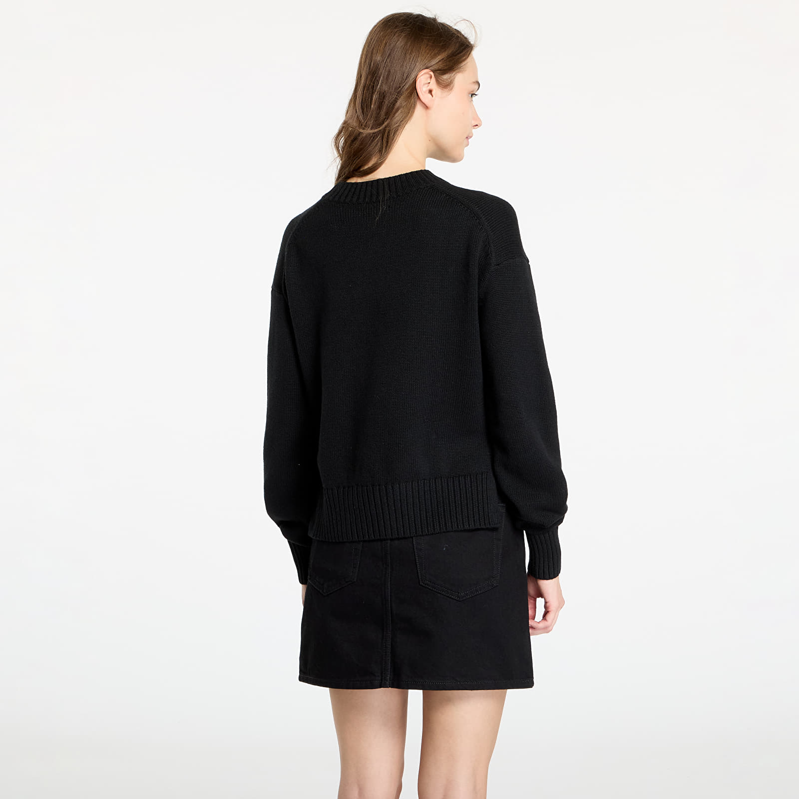 Džemperi Calvin Klein Jeans Intarsia Loose Sweater Black