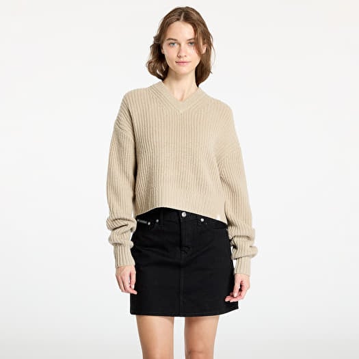 Sveter Calvin Klein Jeans Chunky V-Neck Sweater Pelican