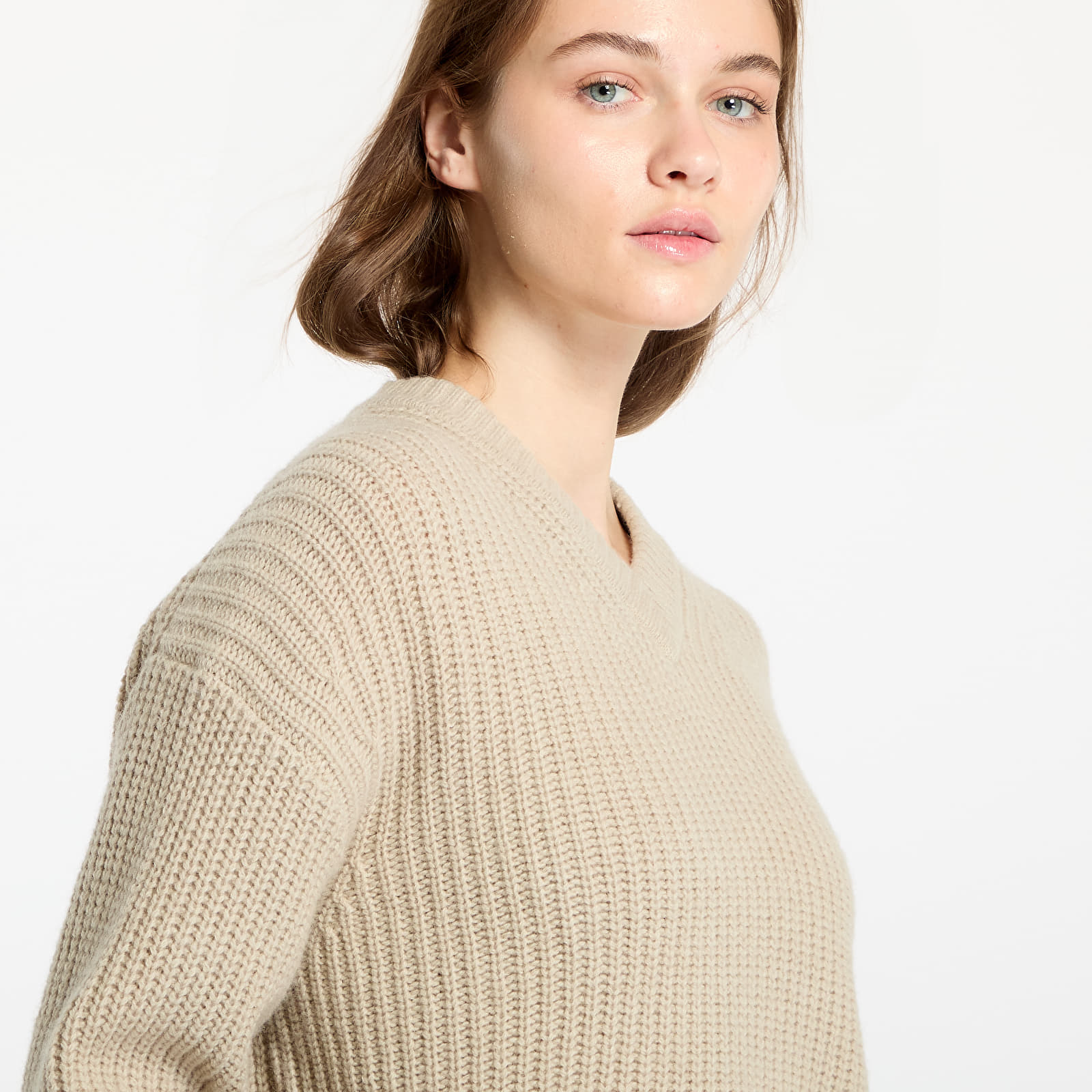 Svetry Calvin Klein Jeans Chunky V-Neck Sweater Pelican