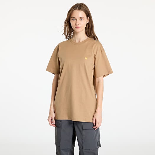 Men s T shirts Carhartt WIP Chase Short Sleeve Tee UNISEX Peanut Gold Footshop