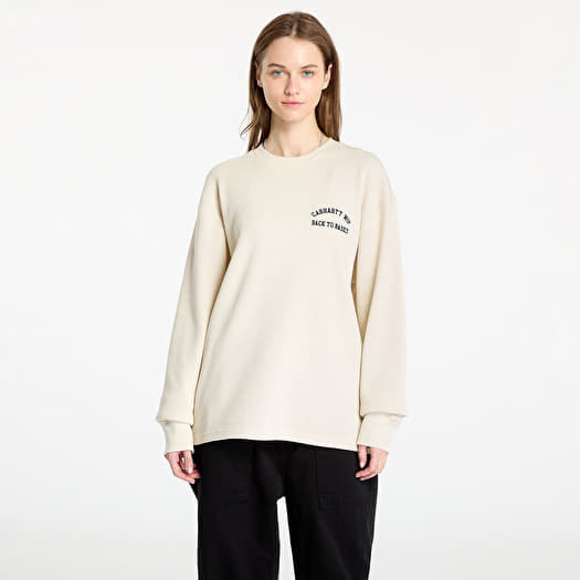 Póló Carhartt WIP Basics Script Long Sleeve Tee UNISEX Natural/ Black