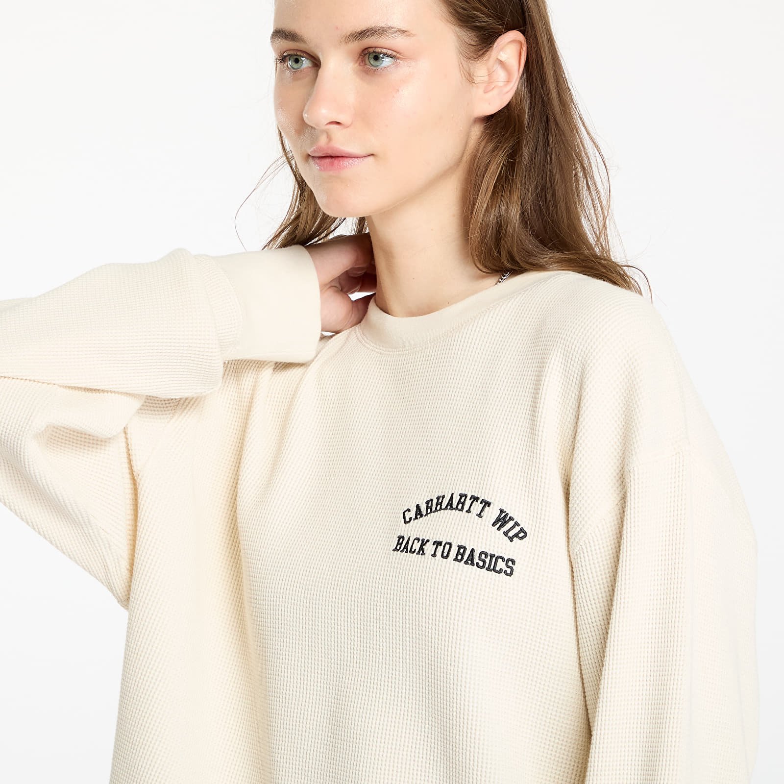 T-Shirts Carhartt WIP Basics Script Long Sleeve Tee UNISEX Natural/ Black