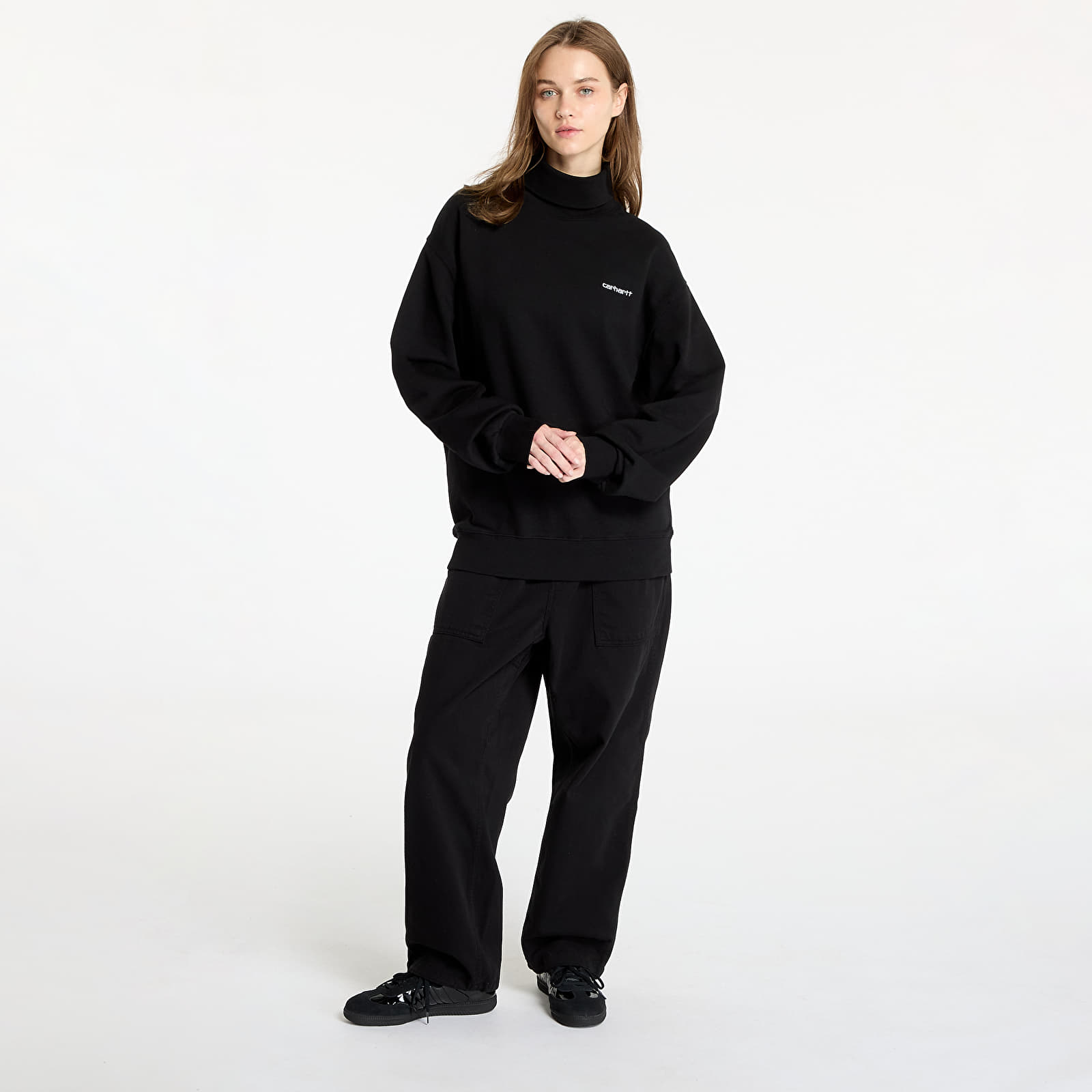 Sudaderas Carhartt WIP Script Mockneck Sweat UNISEX Black