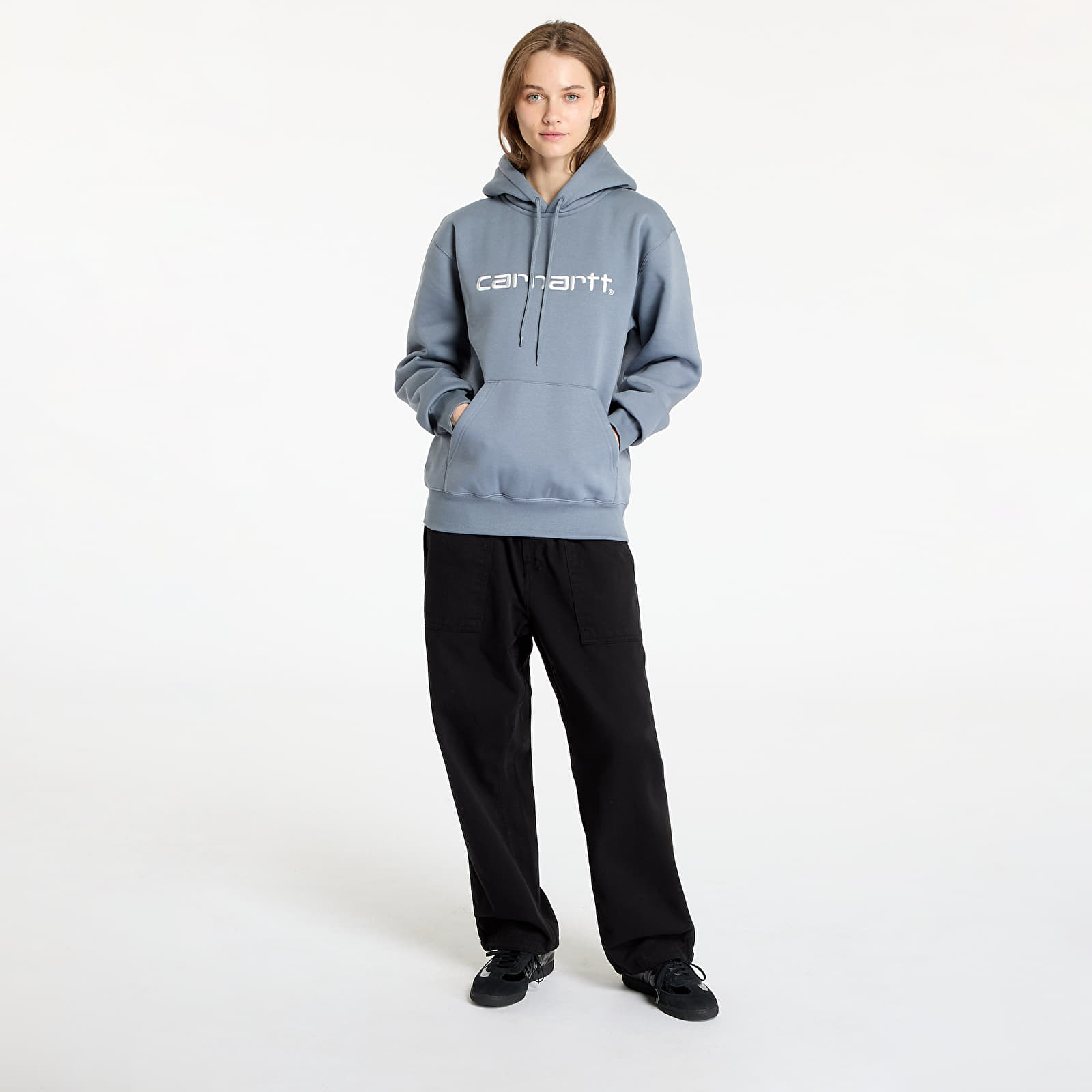 Bluzy Carhartt WIP Hooded Carhartt Sweat UNISEX Dove Grey/ Wax