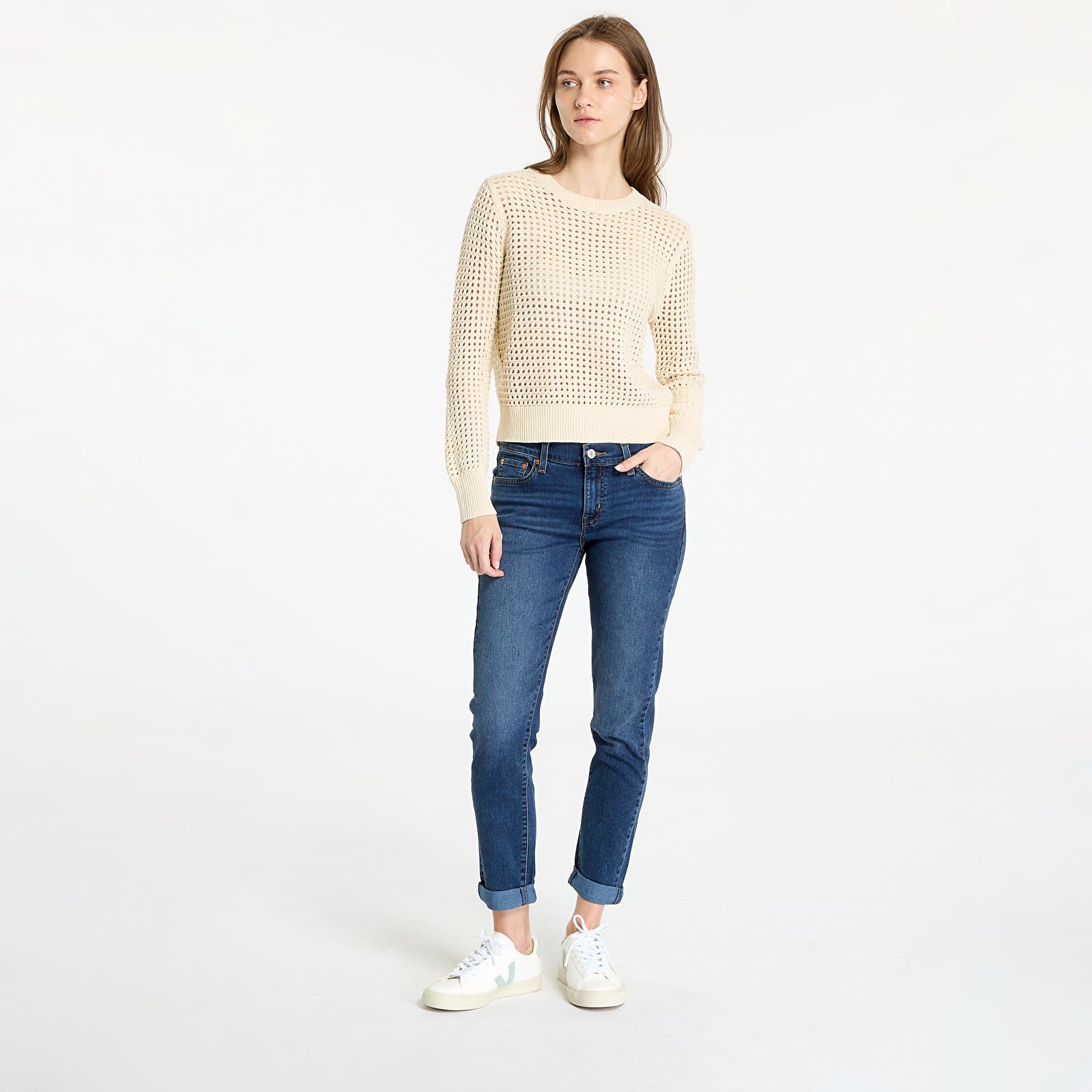 Hauts femme Levi's® Superbloom Crochet Long sleeve Top White Swan/ Cream