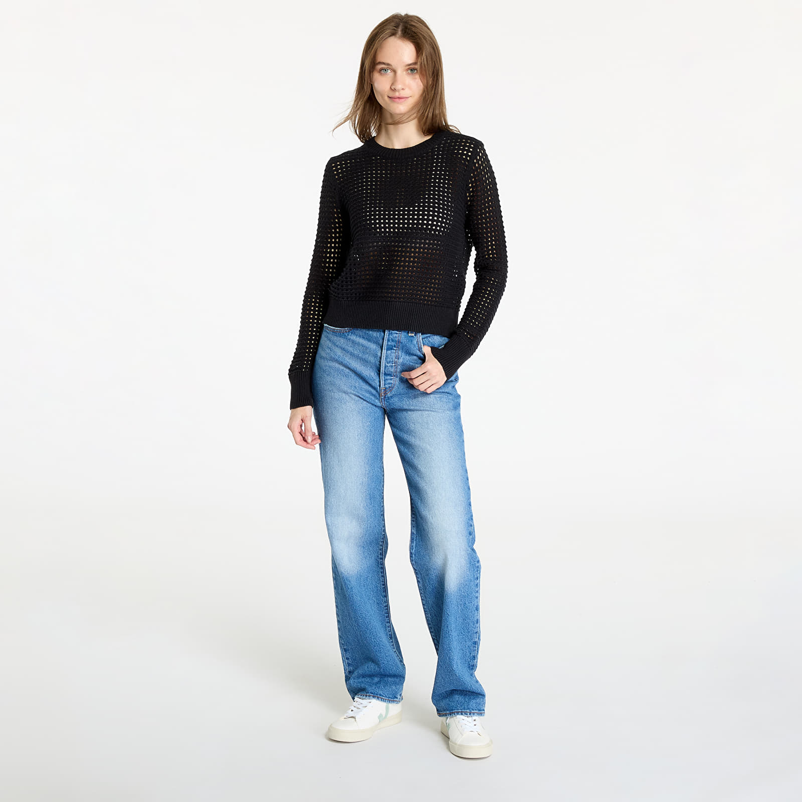 Topjes voor dames Levi's® Superbloom Crochet Long Sleeve Top Black