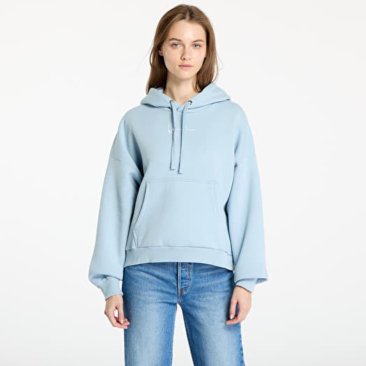 Sweats a capuche femme Karl Kani Small Signature Essential OS Hoodie Light Blue Footshop