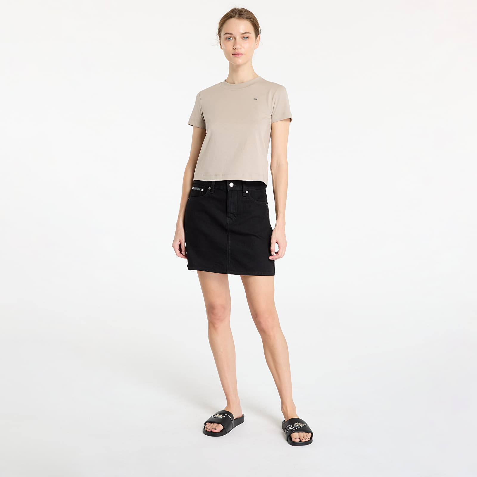 Faldas Calvin Klein Jeans Hero High Rise Mini Skirt Denim Classic Black