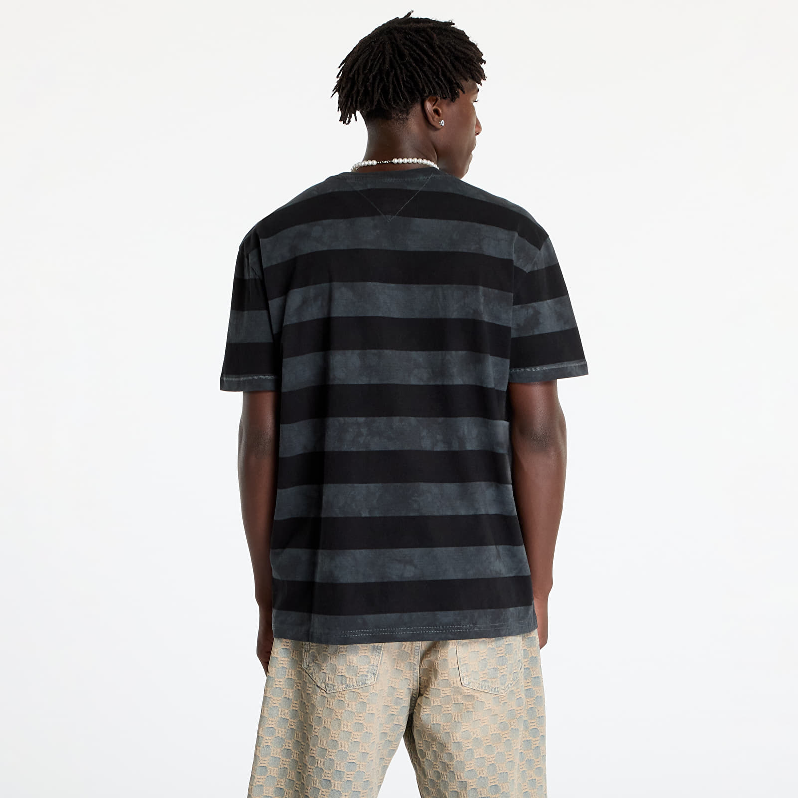 Koszulki Tommy Jeans Regular Classic Short Sleeve Tee Black/ New Charcoal Stripe