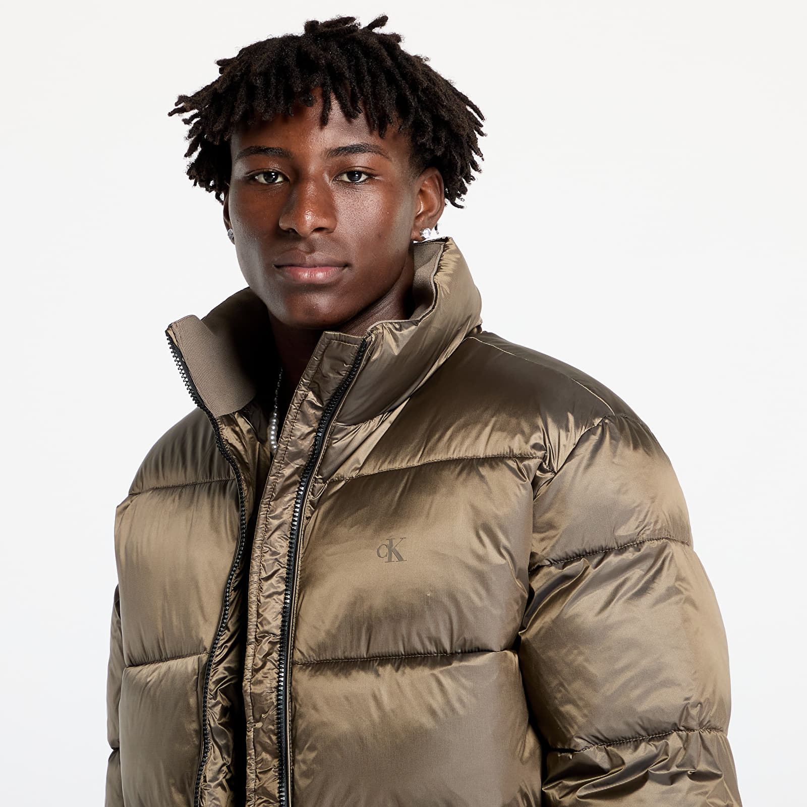 Jacken Calvin Klein Jeans Two Tone Puffer Jacket Brindle Black Footshop