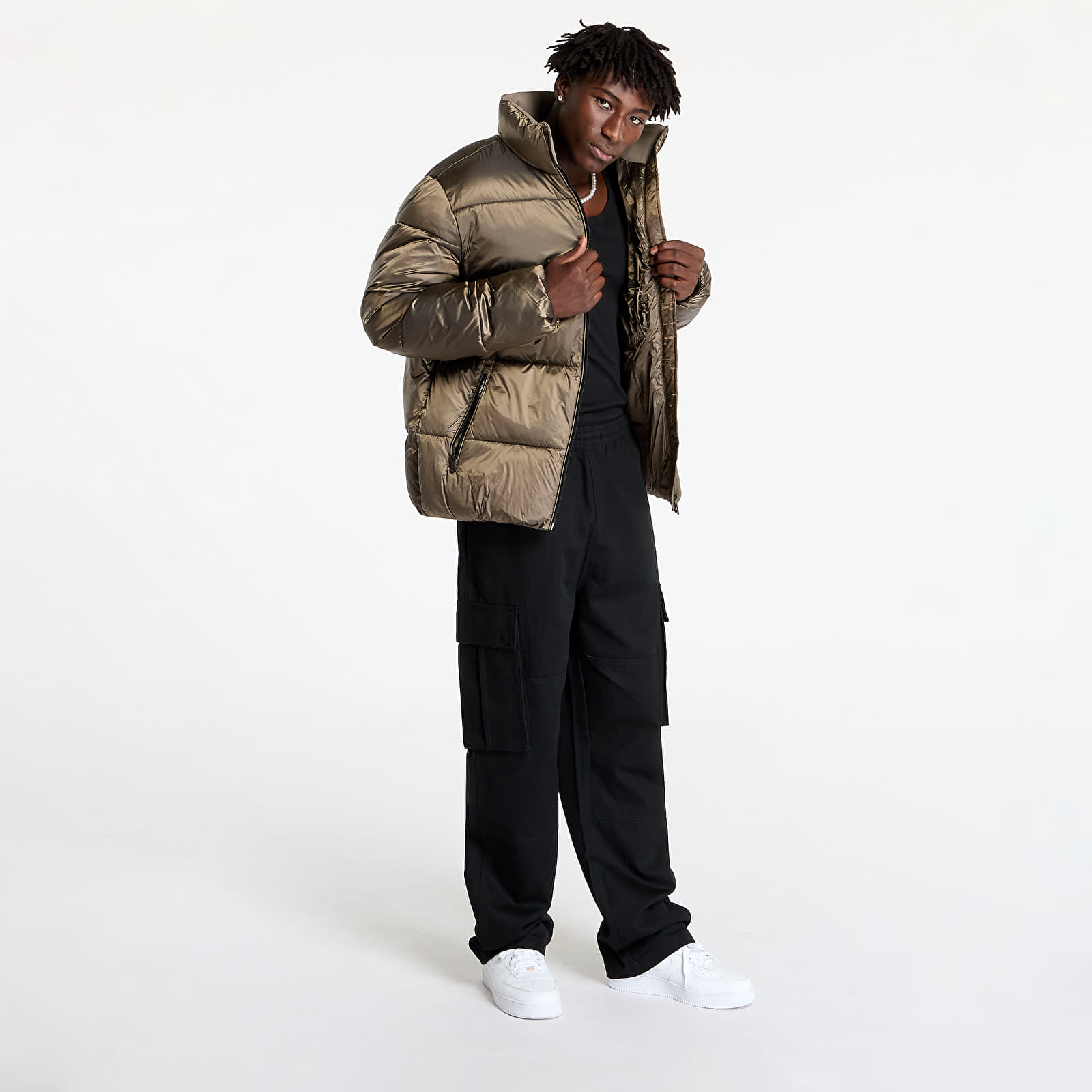Joped Calvin Klein Jeans Two Tone Puffer Jacket Brindle/ Black