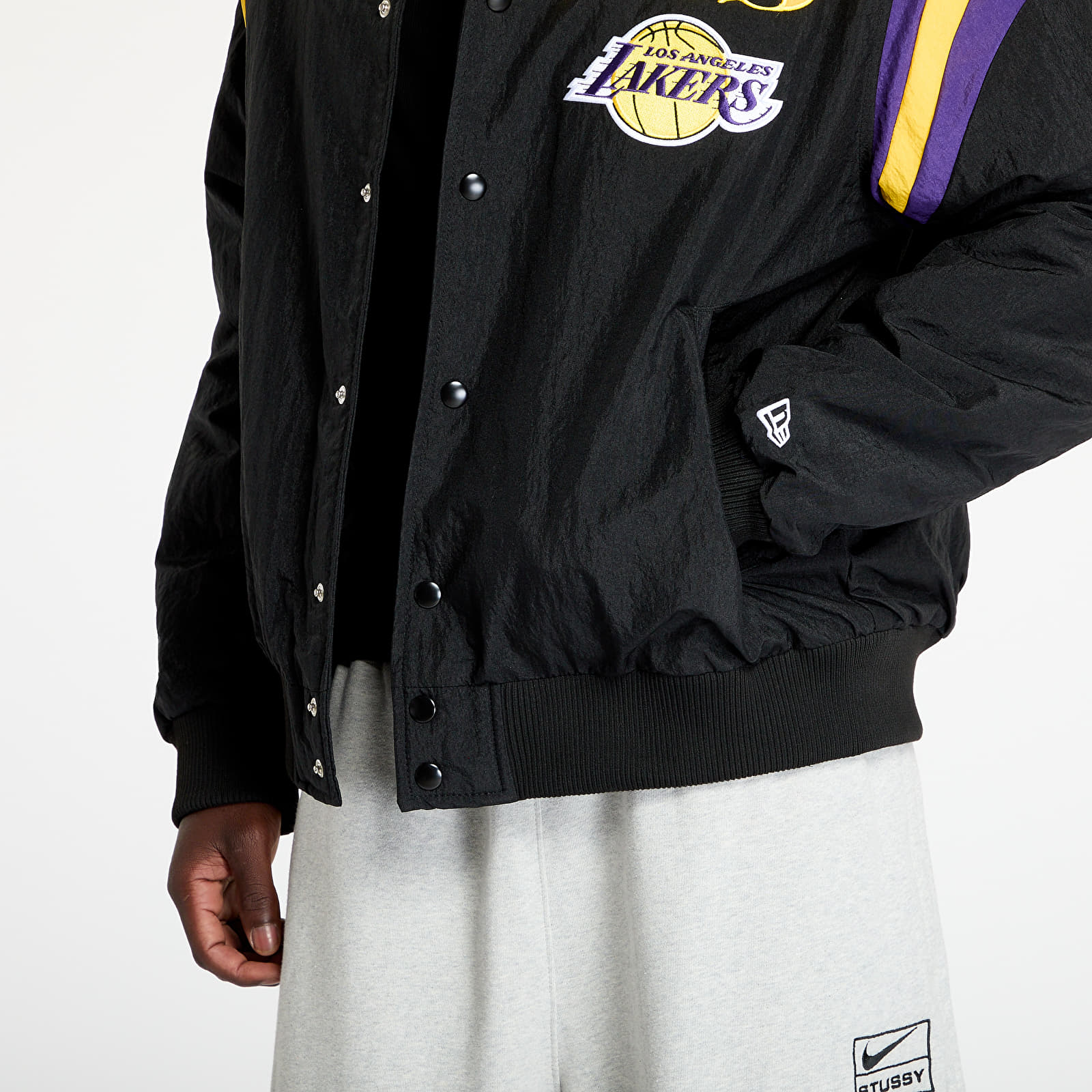 Bombery New Era Los Angeles Lakers NBA Panel Bomber Jacket UNISEX Black/ Canary Yellow