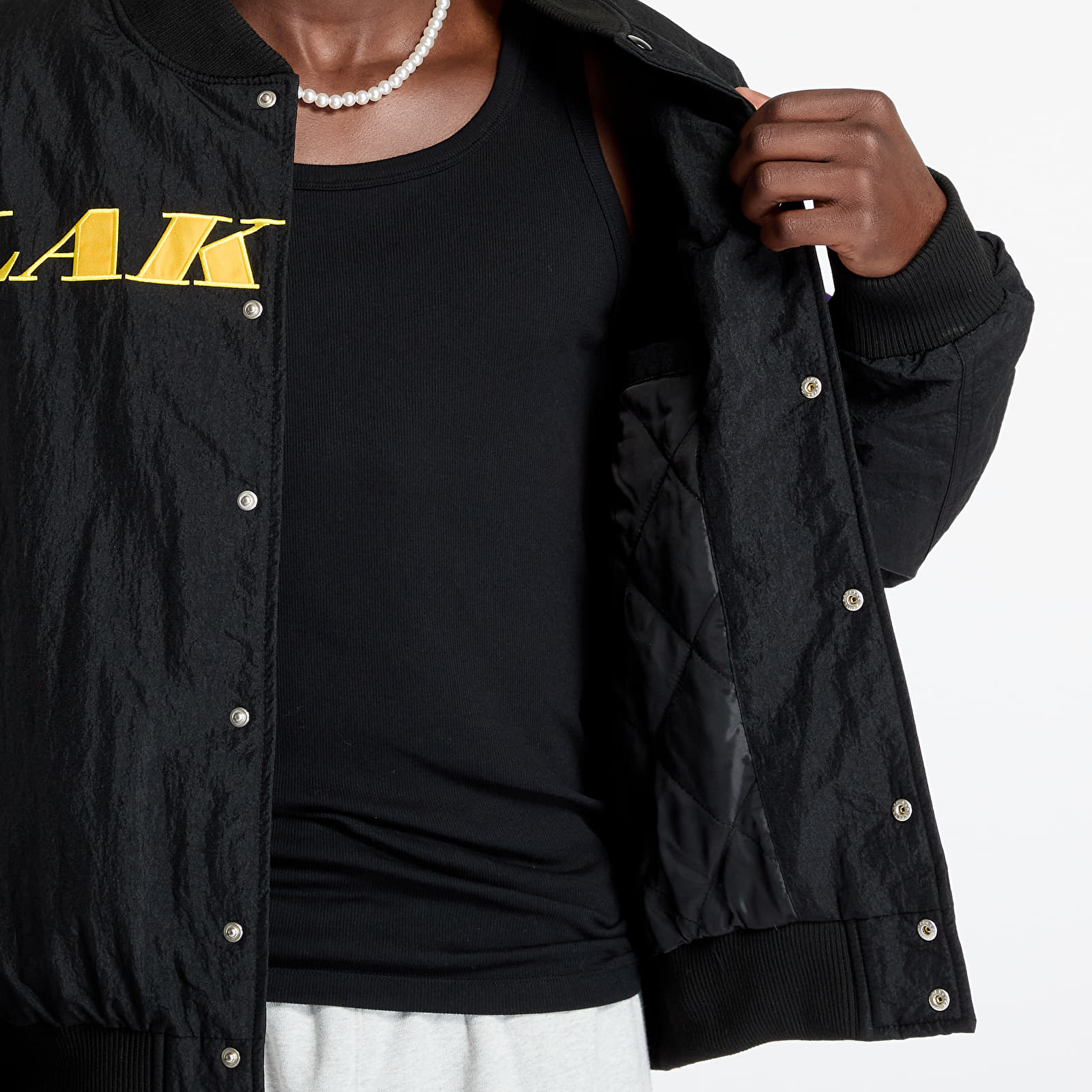Bombery New Era Los Angeles Lakers NBA Panel Bomber Jacket UNISEX Black/ Canary Yellow