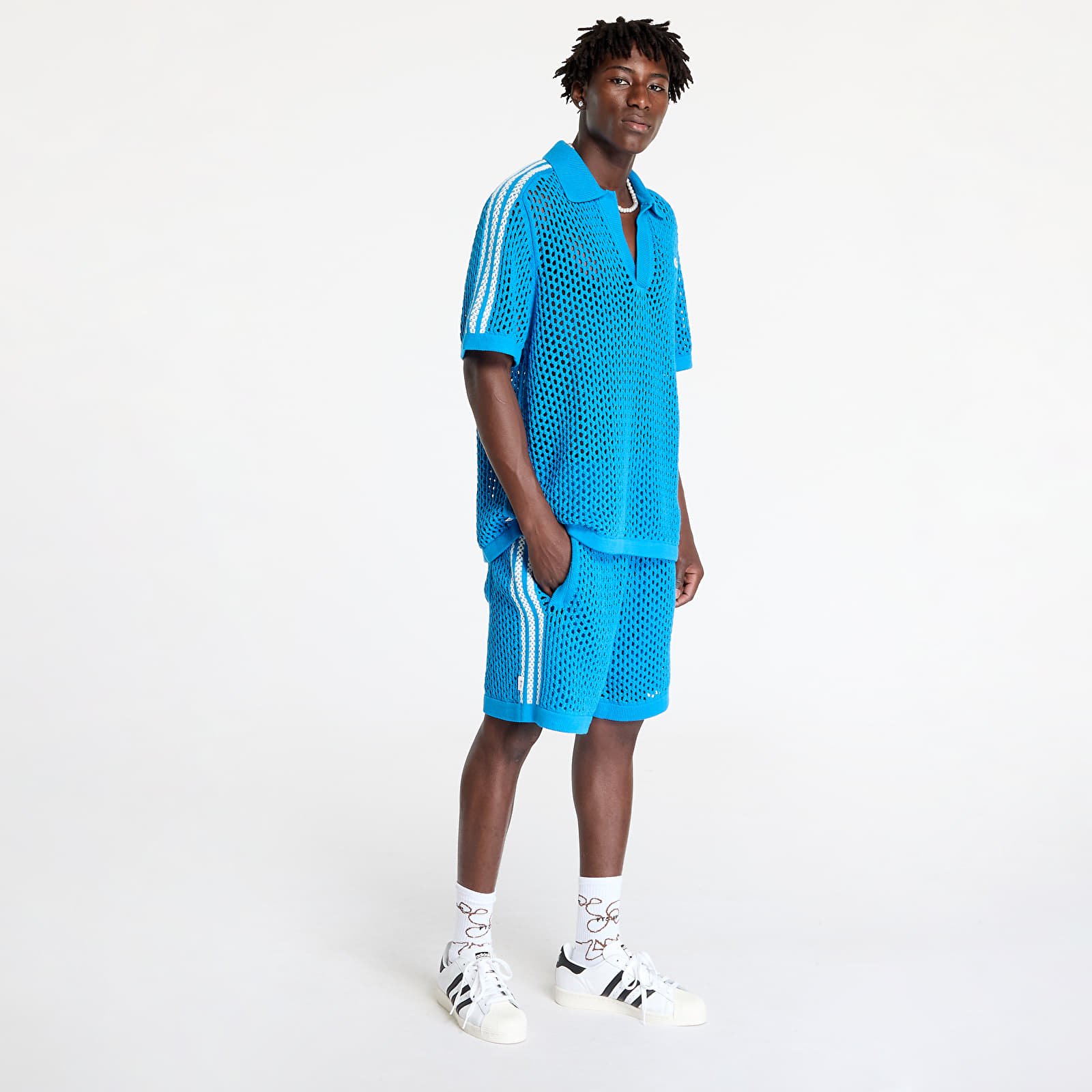 Trička adidas x Clot C Polo UNISEX Brave Blue