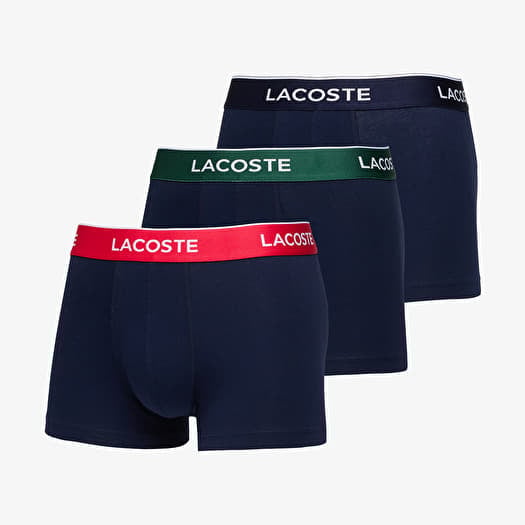 Boxerky LACOSTE 3-Pack Casual Cotton Stretch Boxers Navy