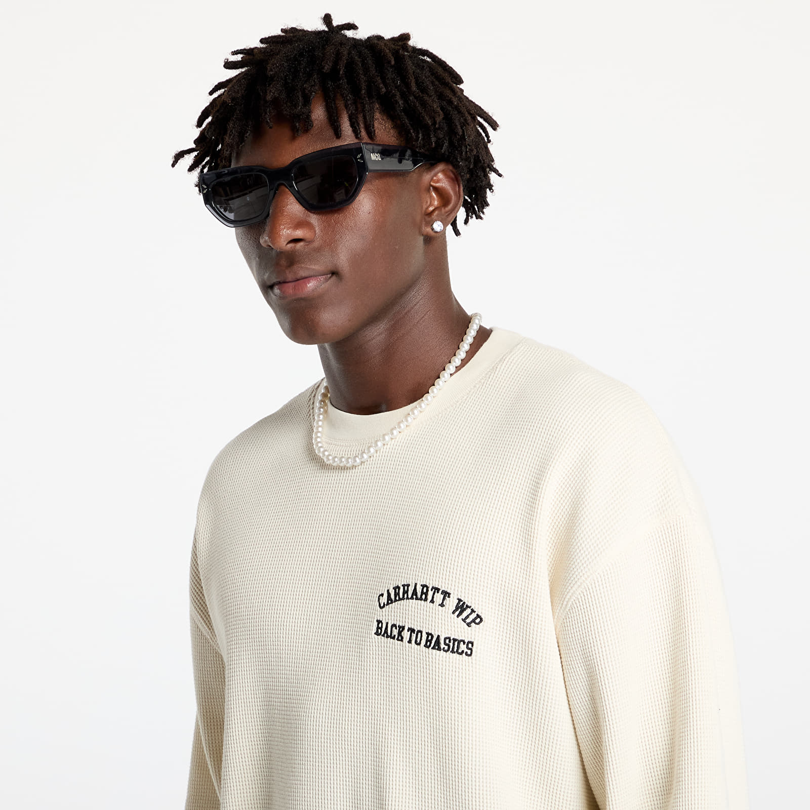 T-Shirts Carhartt WIP Basics Script Long Sleeve Tee UNISEX Natural/ Black