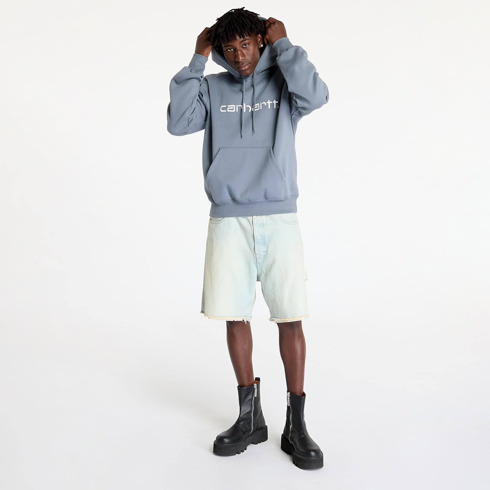 Bluzy Carhartt WIP Hooded Carhartt Sweat UNISEX Dove Grey/ Wax