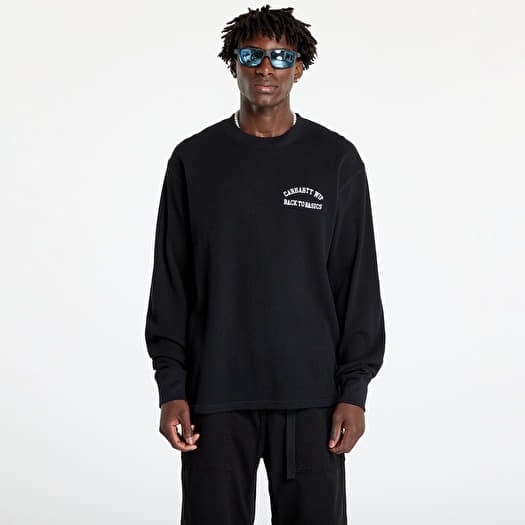 Tricou Carhartt WIP Basics Script Long Sleeve Tee UNISEX Black/ White