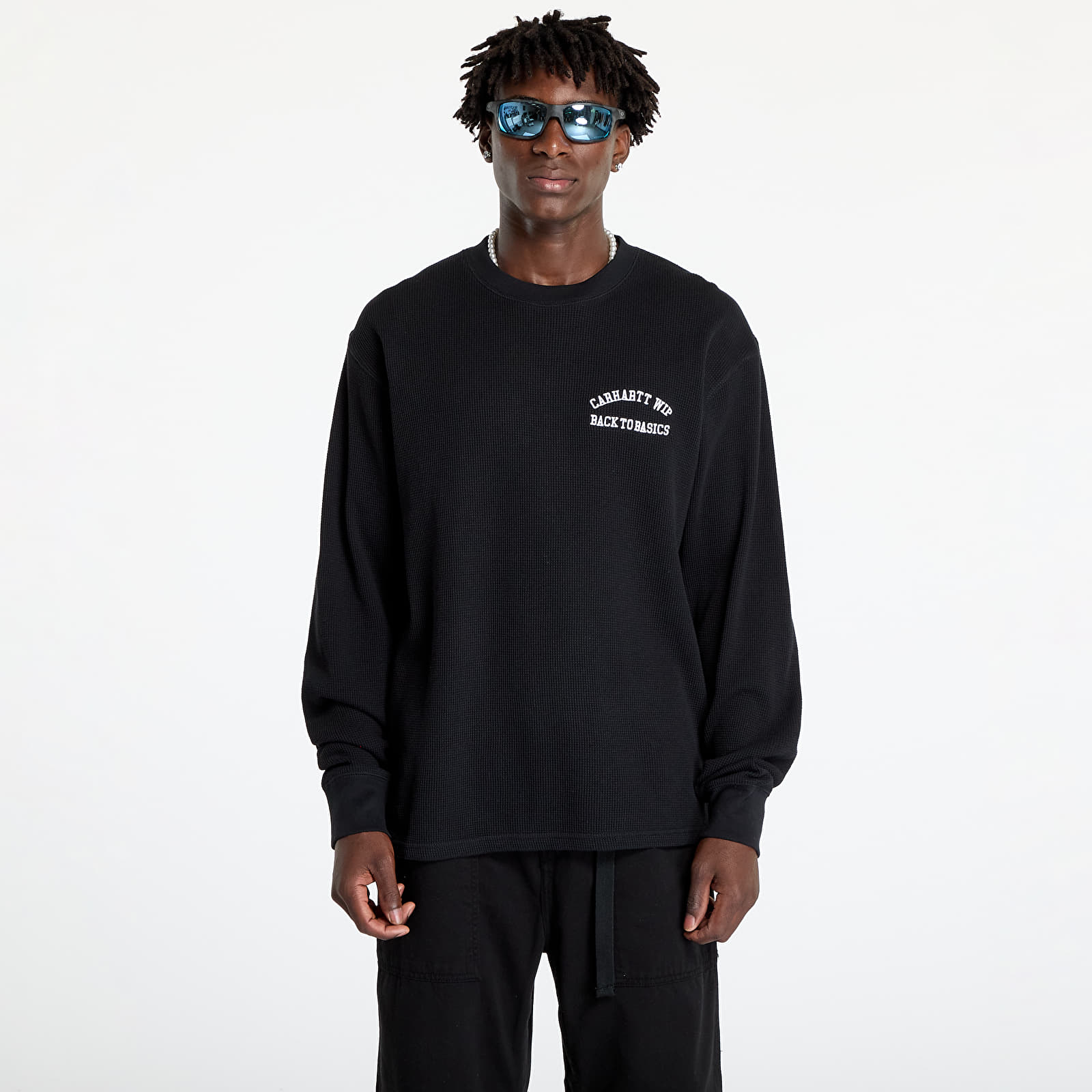 T-Shirts Carhartt WIP Basics Script Long Sleeve Tee UNISEX Black/ White