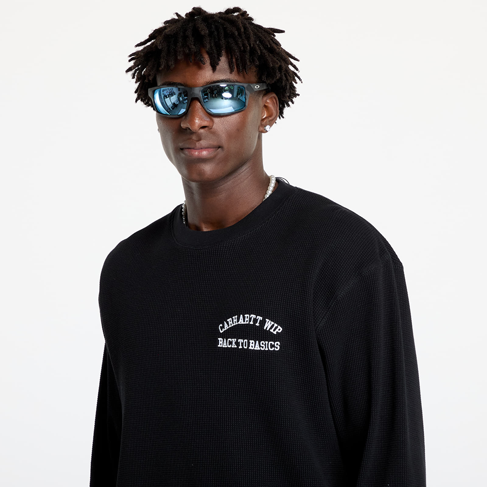 T-Shirts Carhartt WIP Basics Script Long Sleeve Tee UNISEX Black/ White