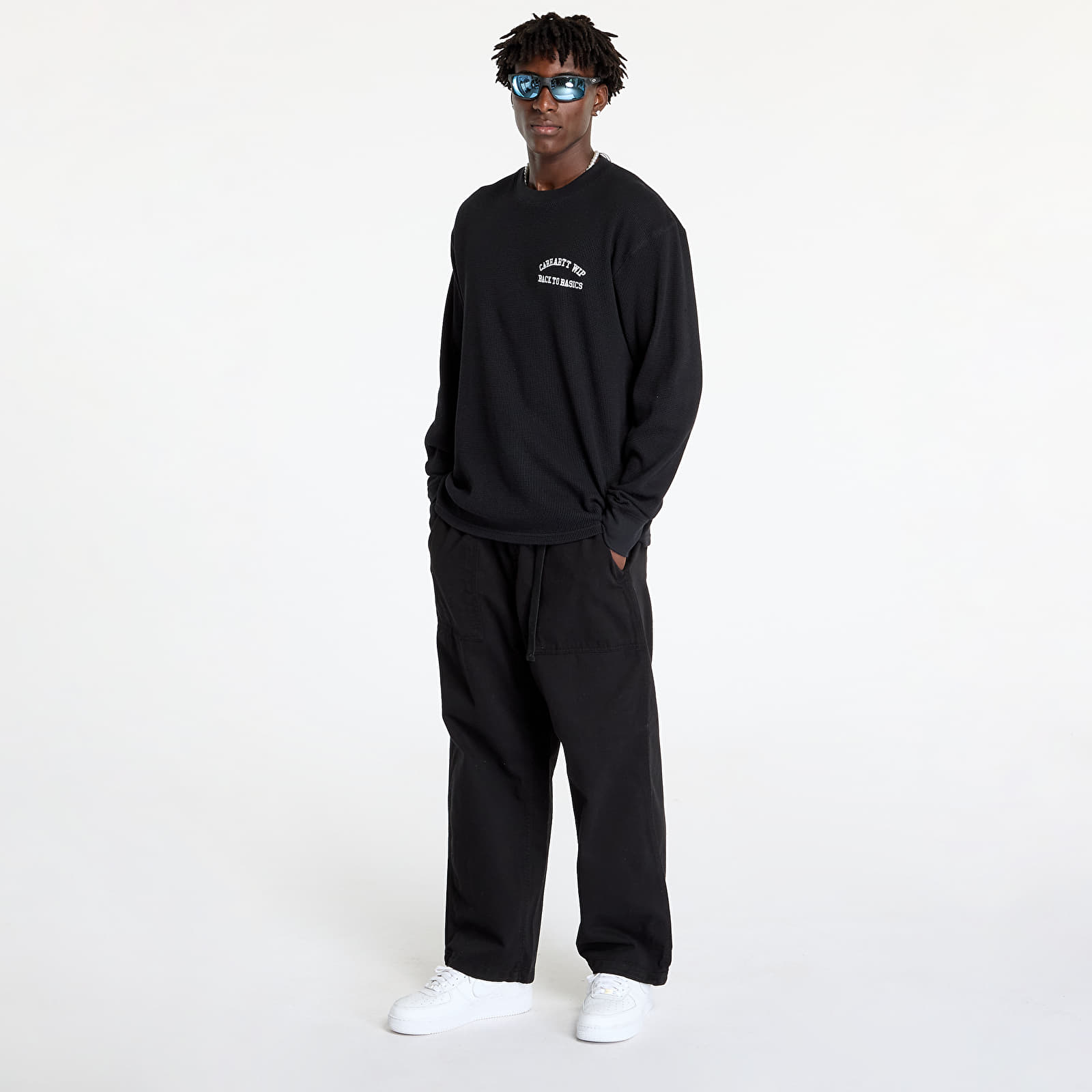 T-Shirts Carhartt WIP Basics Script Long Sleeve Tee UNISEX Black/ White
