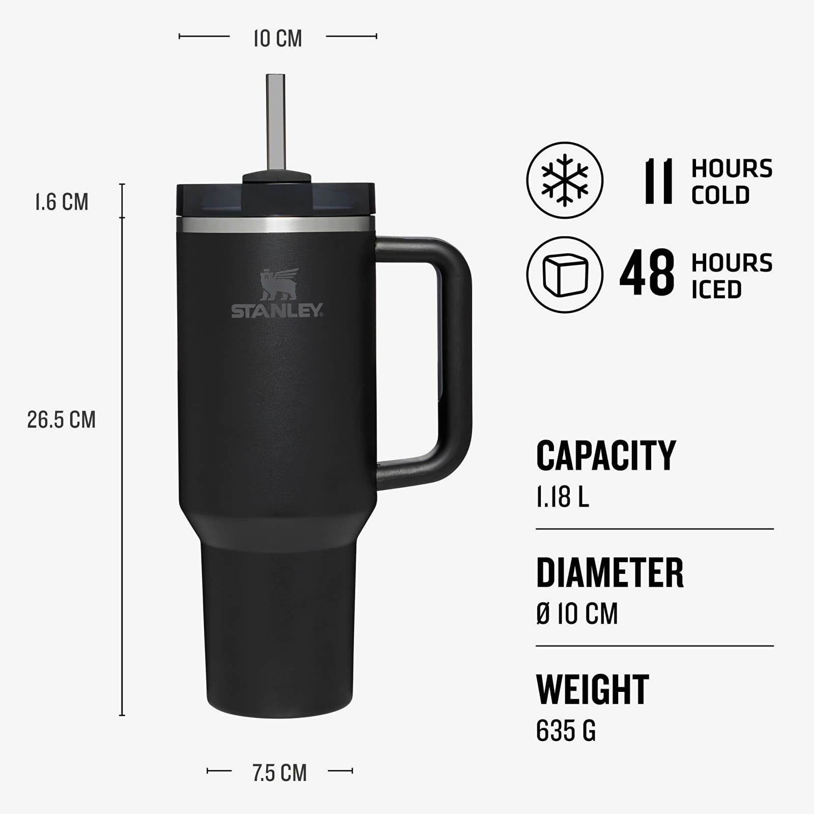 Other accessories STANLEY The Quencher H2.O FlowState™ Tumbler 1180 ml Black Tonal