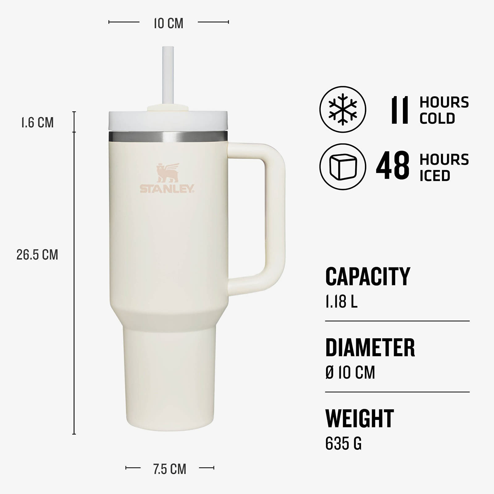 Alte accesorii STANLEY The Quencher H2.O FlowState™ Tumbler 1180 ml Cream Tonal