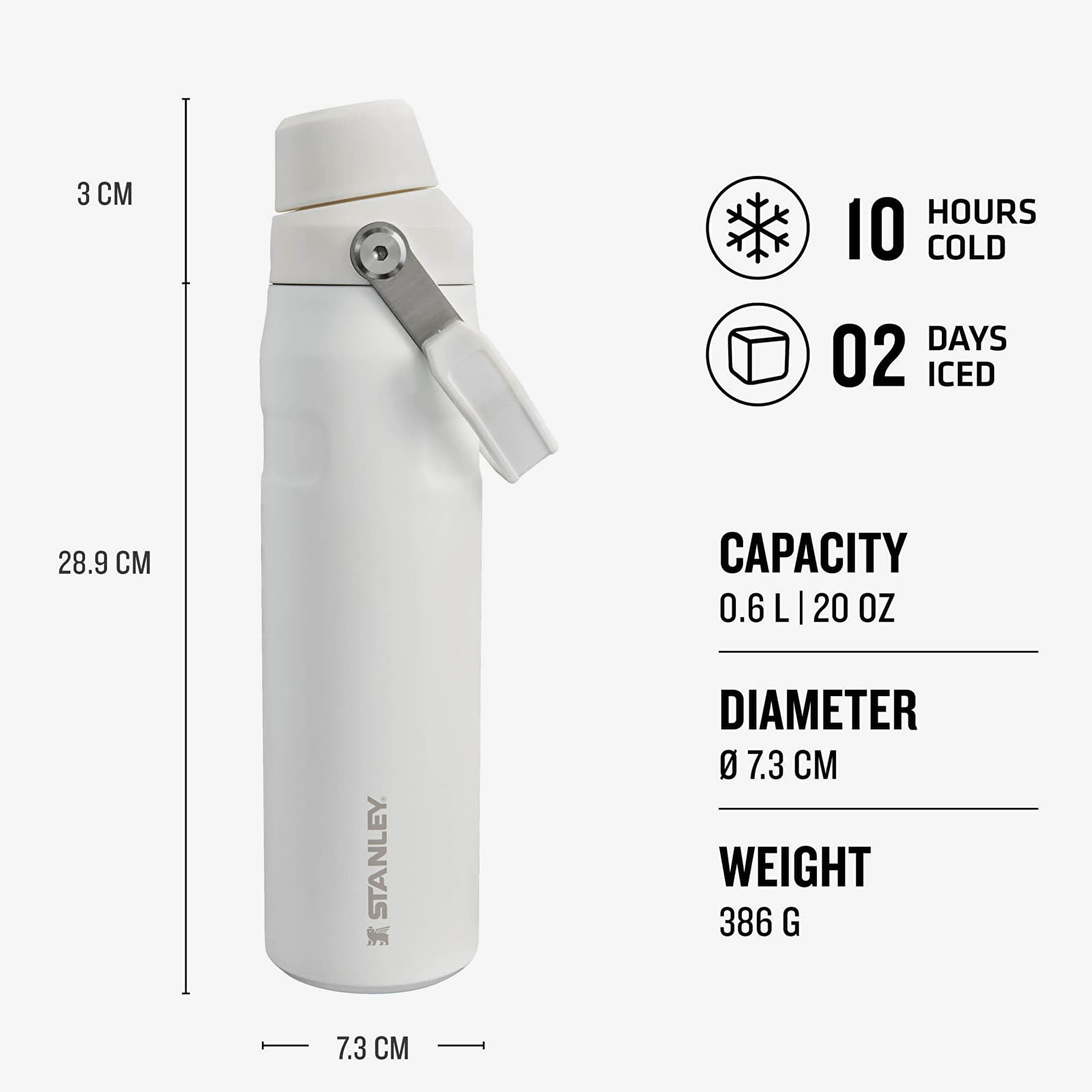 Citi aksesuāri STANLEY The Aerolight™ IceFlow™ Water Bottle Fast Flow 600 ml Frost