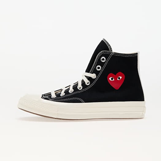 Shoes Converse x Comme des Garcons PLAY Chuck 70 Hi Black Red Egret Footshop