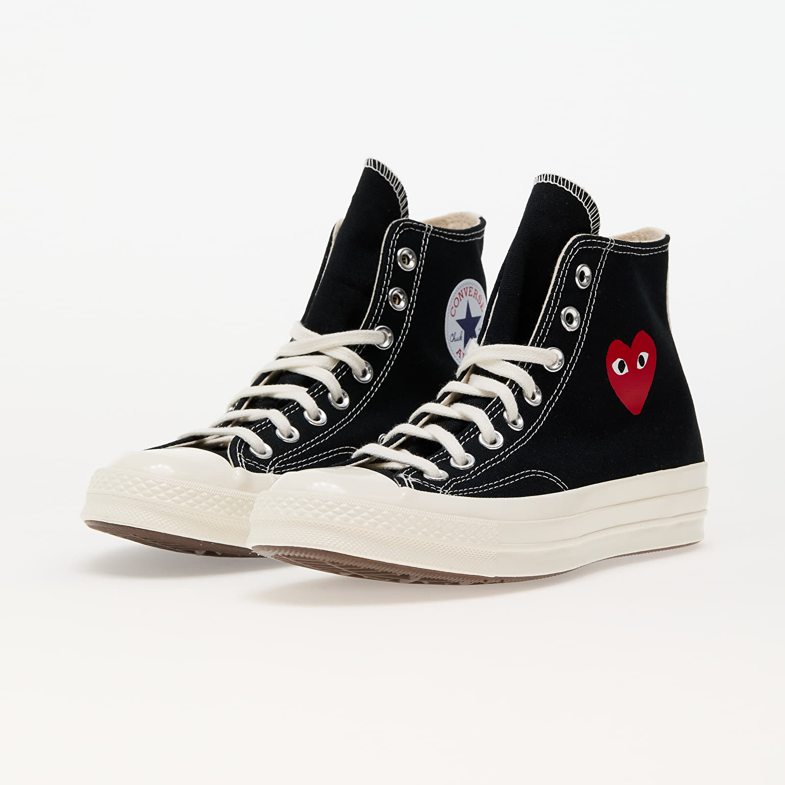 Shoes Converse x Comme des Garcons PLAY Chuck 70 Hi Black Red Egret Footshop