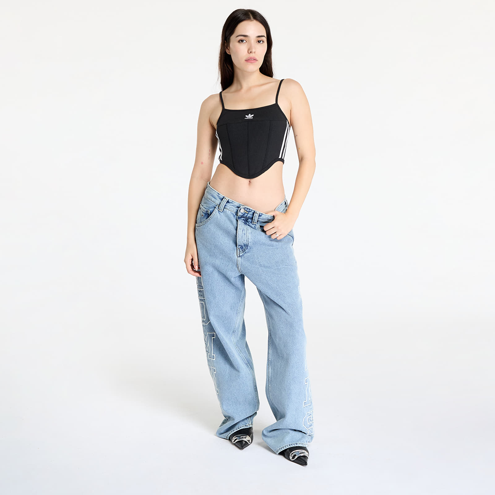 Топове adidas Adicolor 3-Stripes Corset Black