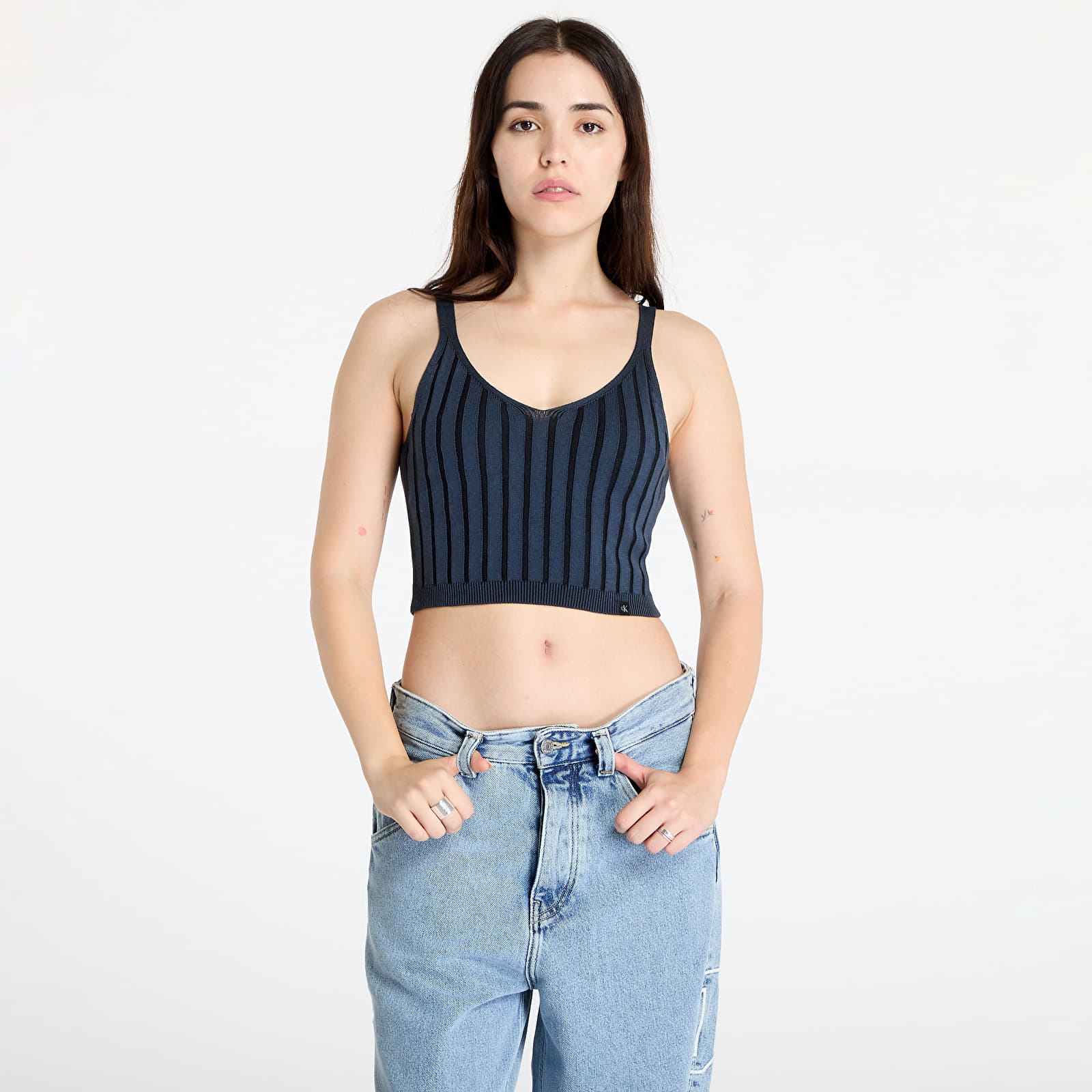 Tops Calvin Klein Jeans Plated Sweater Bralette Blue