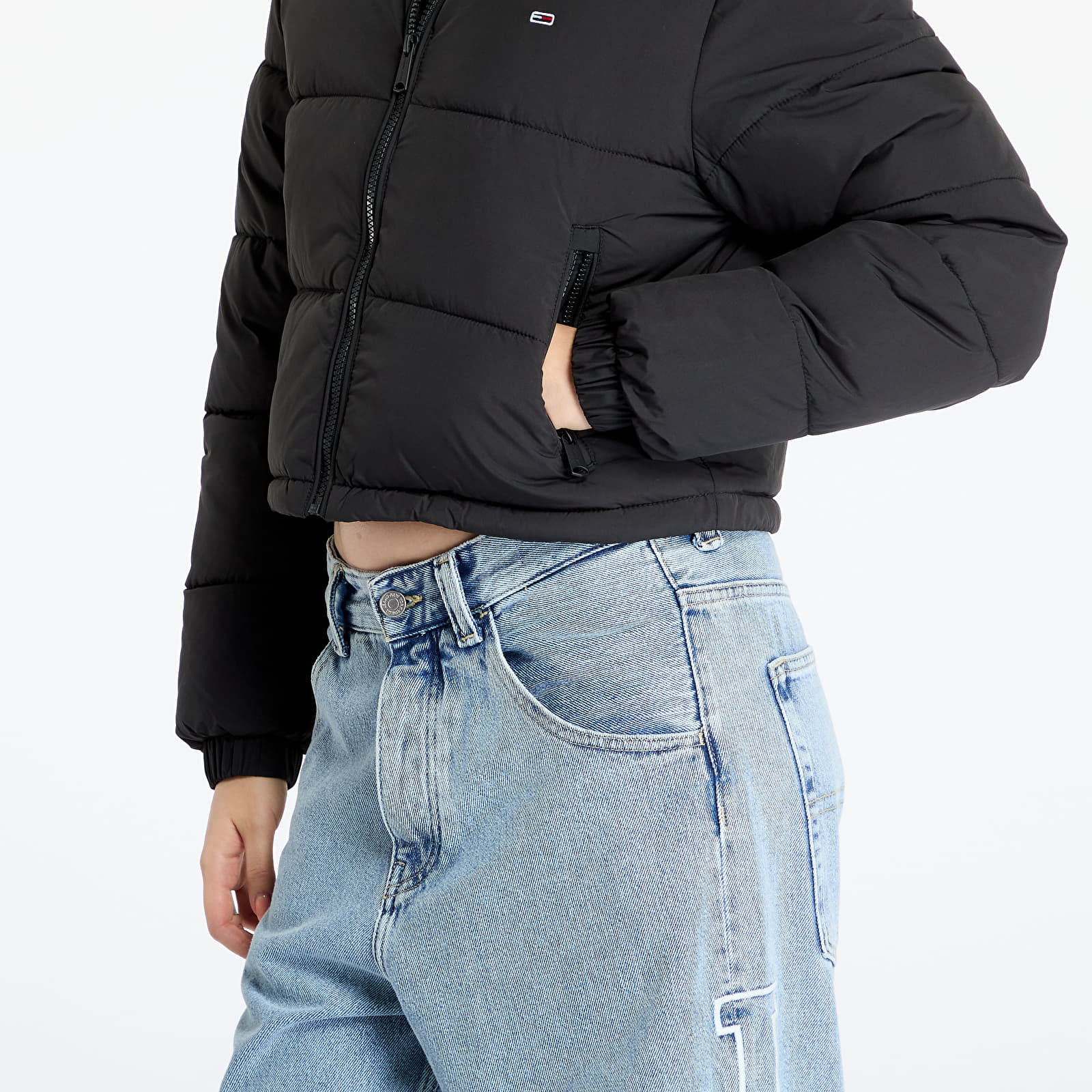 Jackets Tommy Jeans Crop Essential Puffer Jacket Black