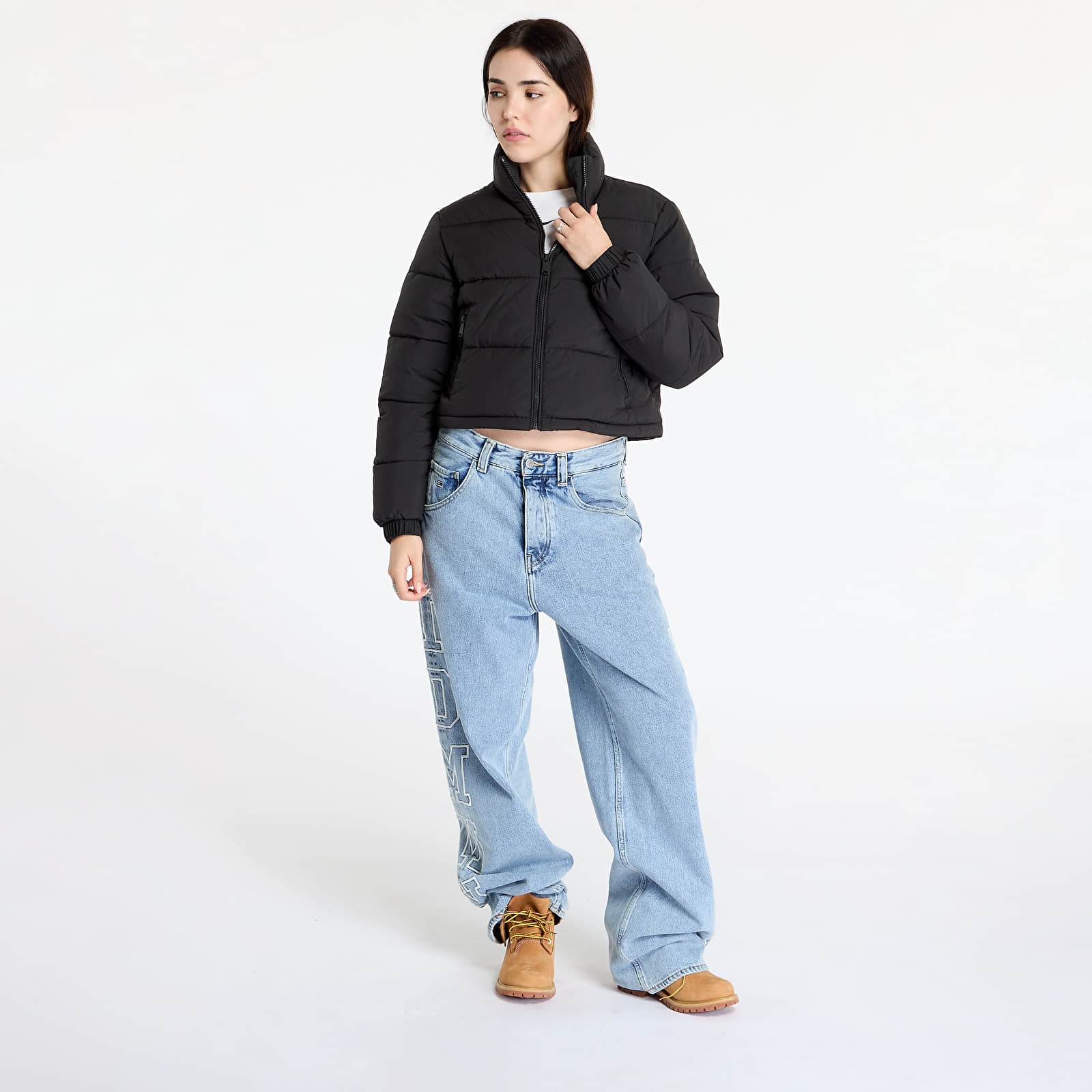 Jackets Tommy Jeans Crop Essential Puffer Jacket Black