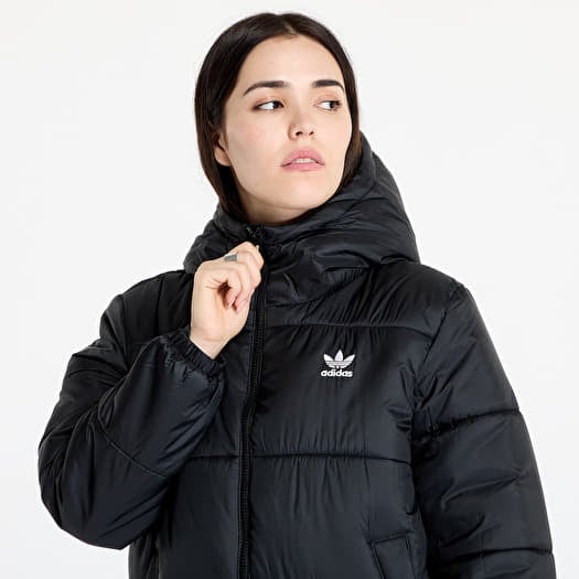 Adidas black puffer jacket women's sales