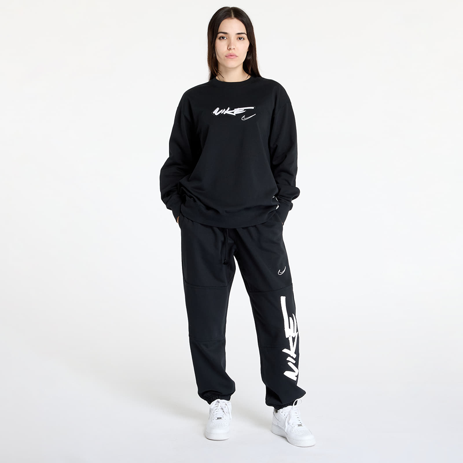 Női kapucnis pulcsik Nike Women's Sportswear Breaking Loose French Terry Top Black