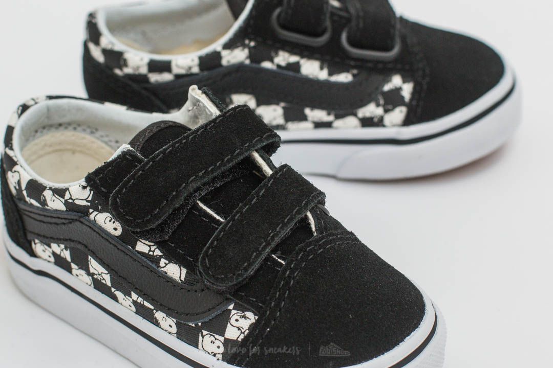Joggesko og sko for barn Vans x Peanuts Old Skool V Snoopy/ Checkerboard