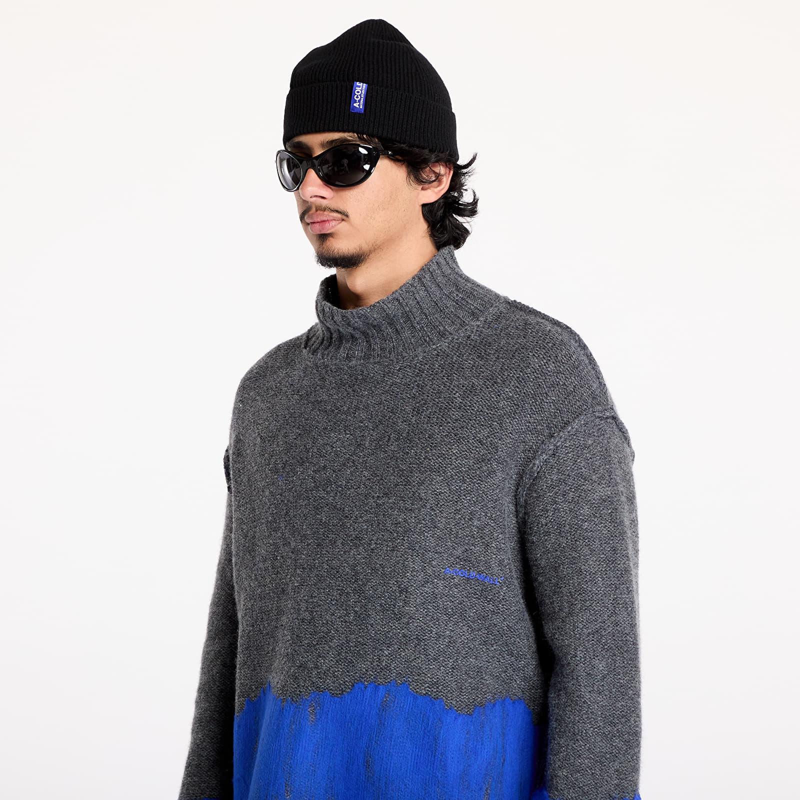 Pulóverek A-COLD-WALL* Saturate Knit High Neck Grey Slate