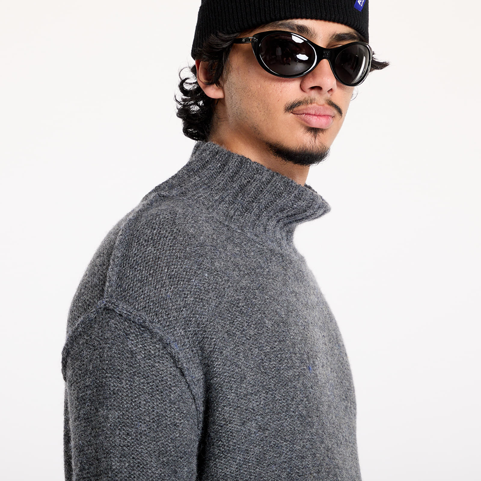 Pulóverek A-COLD-WALL* Saturate Knit High Neck Grey Slate