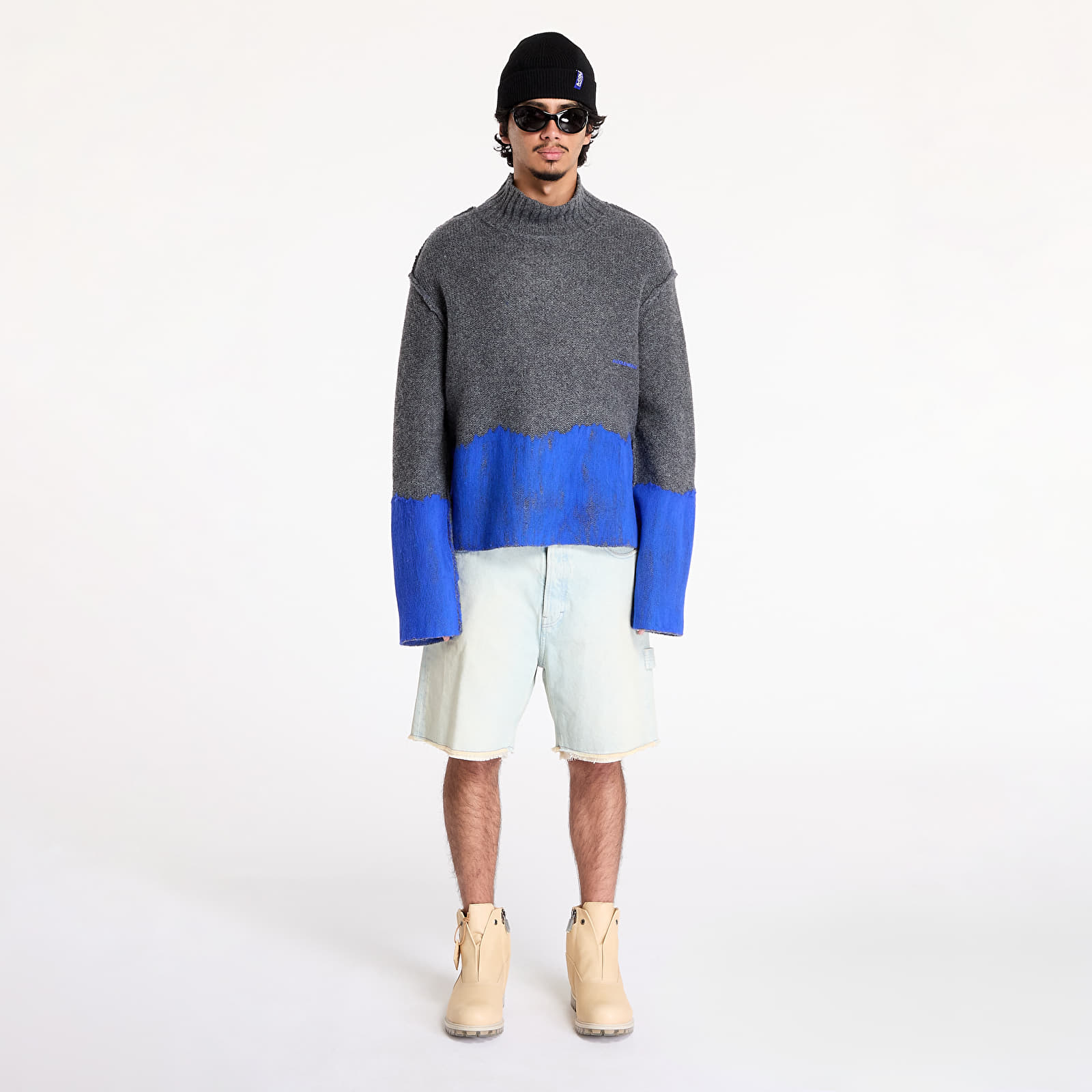 Pulóverek A-COLD-WALL* Saturate Knit High Neck Grey Slate