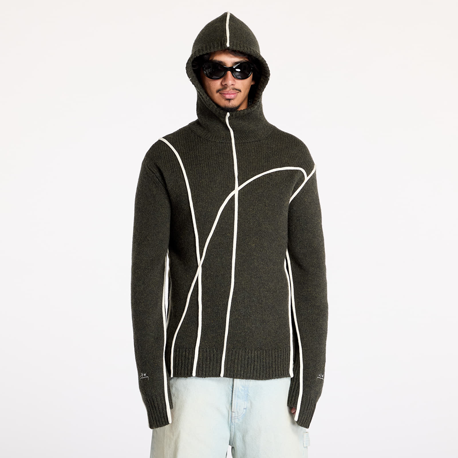 Sweatjacken und Sweatshirts A-COLD-WALL* Contour Knit Hoodie Grey-Green/ Olive Grey