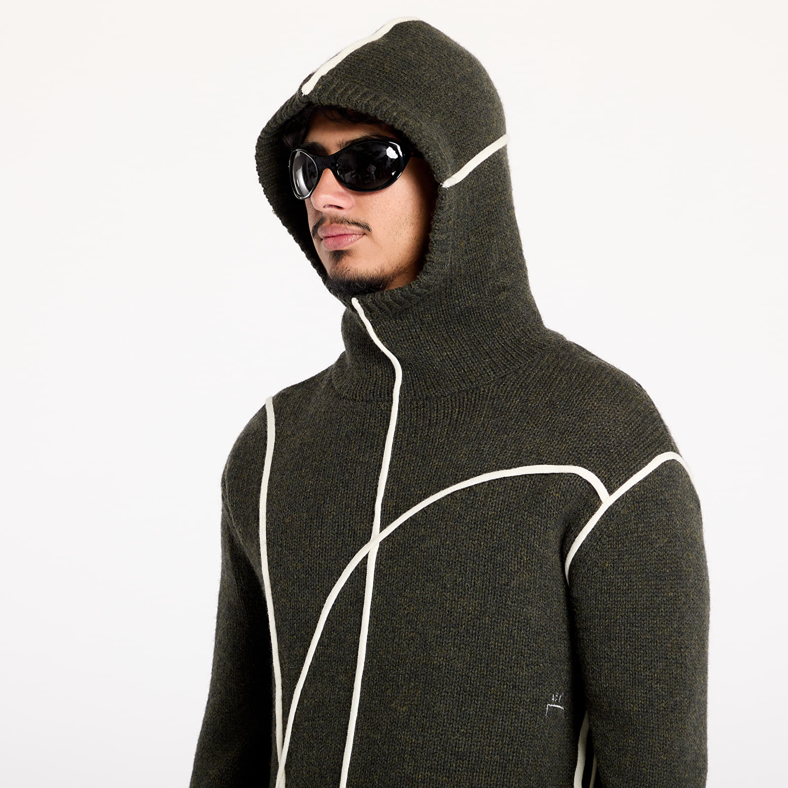 Hanorace A-COLD-WALL* Contour Knit Hoodie Grey-Green/ Olive Grey