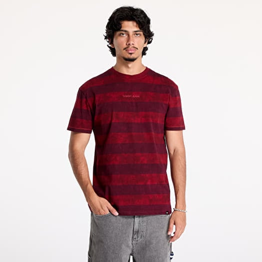 T-shirt Tommy Jeans Regular Classic Overdyed Tee Deep Rouge/ Heritage Pink Stripe