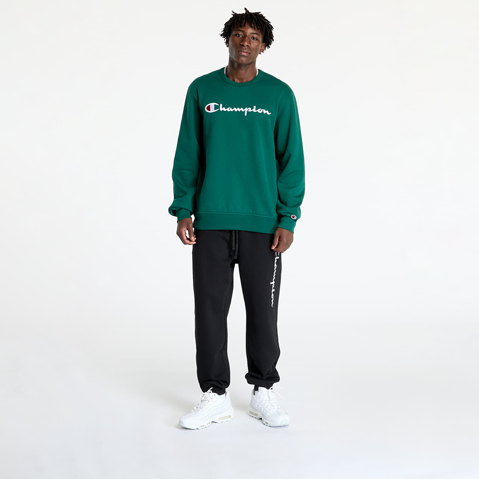 Pánské mikiny Champion Crewneck Sweatshirt Green