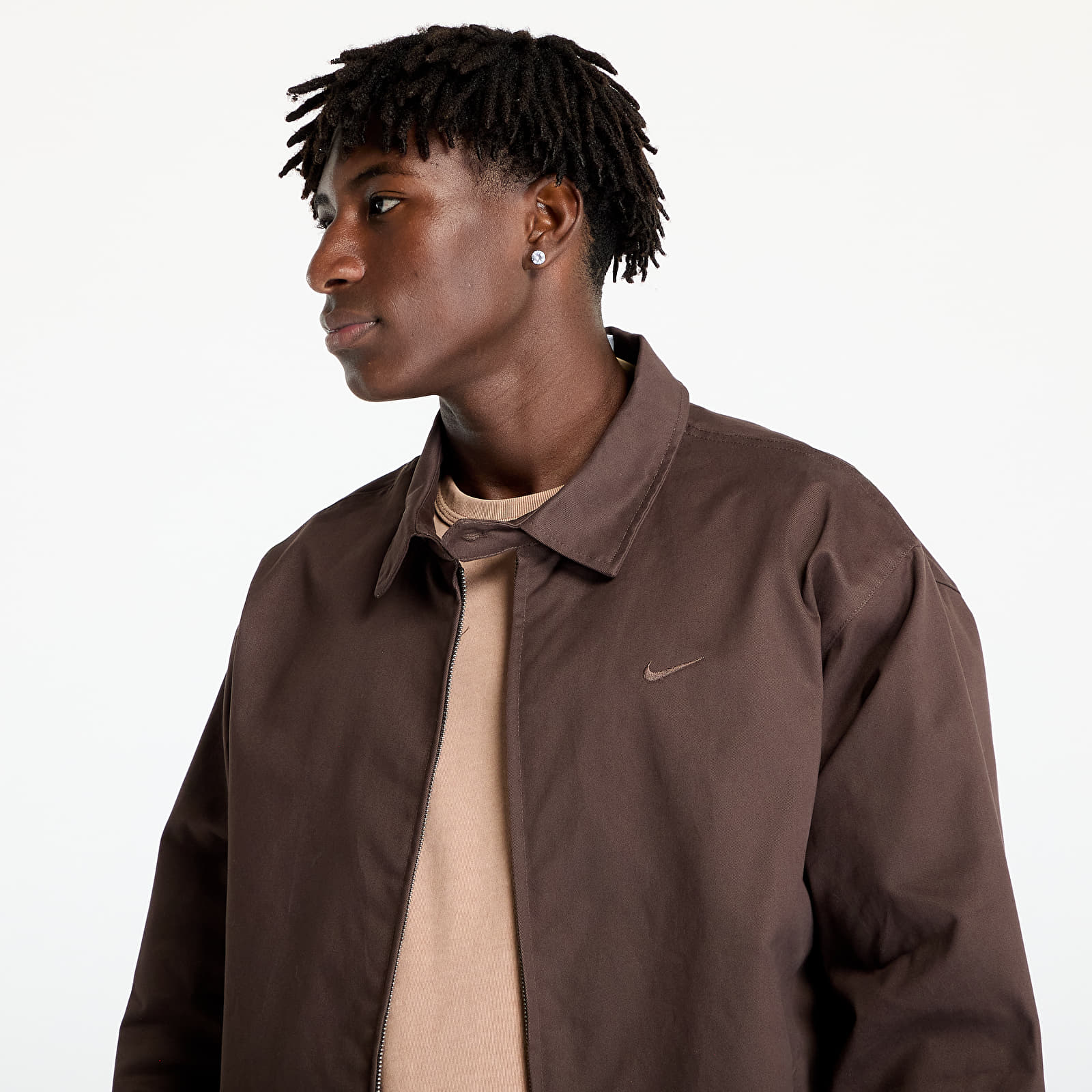 Giacche da uomo Nike Life Men's Woven Harrington Jacket Baroque Brown/ Baroque Brown